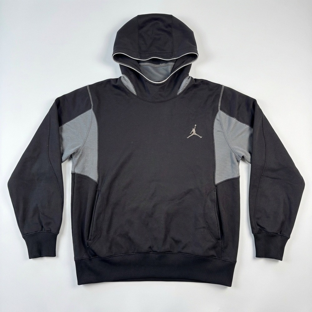 Jordan Brand Nike Flight Fleece Hoodie Black Grey Men's Large